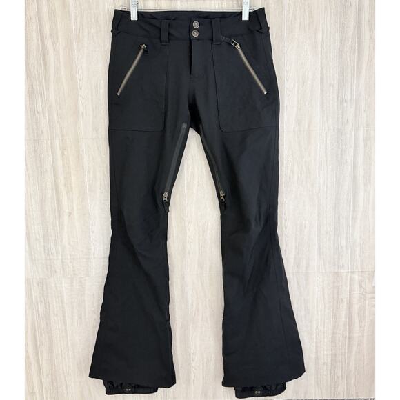 Burton Pants Women Sz S Black Snow/Ski Flare Vented Lined Dry ride Adjustable - Picture 1 of 16